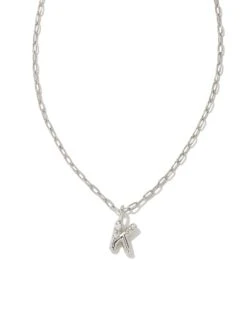 CRYSTAL LETTER SHORT PENDANT NECKLACE SILVER WHITE CZ -Simply Devine Gifts And Decor Shop 66290c91962b56700adb2fc5ba820039