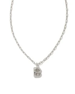 CRYSTAL LETTER SHORT PENDANT NECKLACE SILVER WHITE CZ -Simply Devine Gifts And Decor Shop 6b4861b8f515876abc63cca7ac7b2e7f