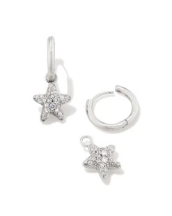 JAE STAR PAVE HUGGIE EARRINGS WHITE CRYSTAL -Simply Devine Gifts And Decor Shop 6f79f408e1180a637c2761879d9ec149