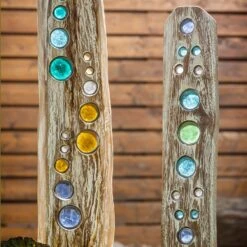 Natural Driftwood Colorful Glass Statuary, Sequence -Simply Devine Gifts And Decor Shop 84g4801 2