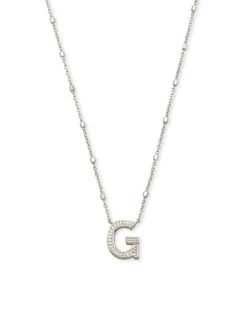 LETTER PENDANT NECKLACE RHODIUM METAL -Simply Devine Gifts And Decor Shop 8afa84e036d25d51c7e353213975bb39