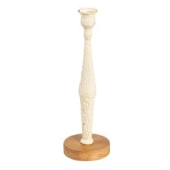 Metal Candlestick Holder With Wood Base, Set Of 3 -Simply Devine Gifts And Decor Shop 8chm309 3