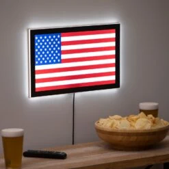 LED Wall Decor, Edgelite, Rectangle, American Flag