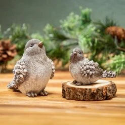 Woodland Storybook Table Décor Resin Winter Bird, 5"L, Set Of 2
