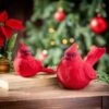 Holiday Poinsettia Table Décor Flocked Cardinal Ceramic Set -Simply Devine Gifts And Decor Shop 8tac411