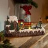 12.6" Long LED Christmas Scene With Moving Train And Music Table Decor