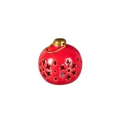 Joyful Traditions LED Table Decor Ceramic Ornament With Cut-Outs, 4.25" -Simply Devine Gifts And Decor Shop 8tal226 2