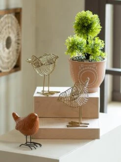 6.5" Metal Wire Bird Tabletop Décor Set