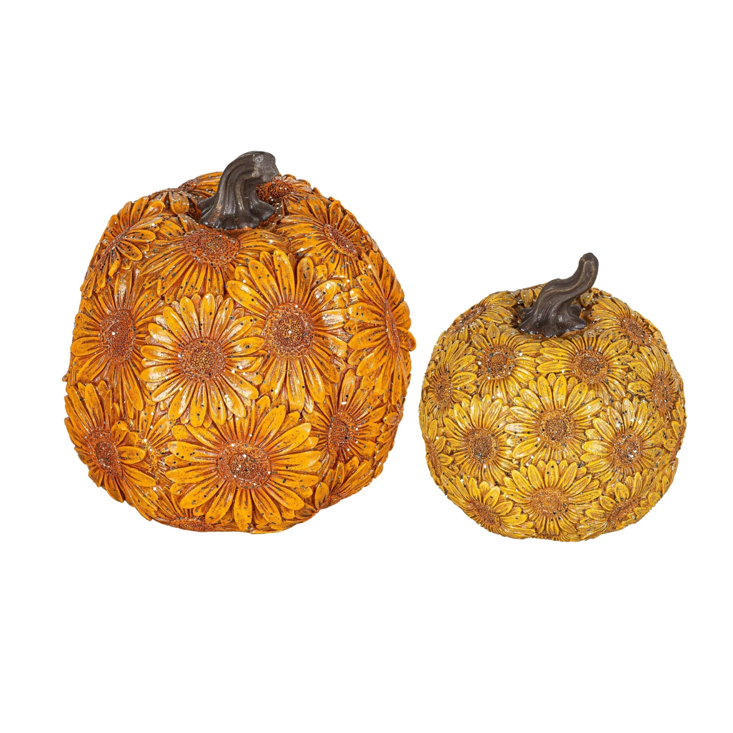 Sunflower Pumpkin Resin Table Décor Set Of 2 4 Sunflower Pumpkin Resin Table Décor Set Of 2 - Image 2