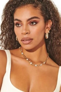 PARKER EAR CUFF SET WHITE CRYSTAL