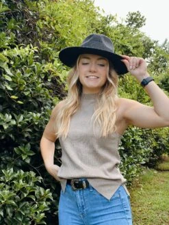 Fitted Knit Tank Top Oatmeal