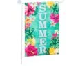 Stacked Tropical Summer Linen Flag Collection -Simply Devine Gifts And Decor Shop EE14L10402G l