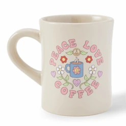 Peace Love Coffee Diner Mug