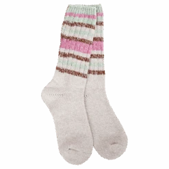 Weekend Ragg Crew -Simply Devine Gifts And Decor Shop WRAGGCRW 270 MushroomStripe