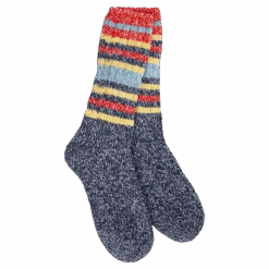 Weekend Ragg Crew -Simply Devine Gifts And Decor Shop WRAGGCRW 524 IndigoStripe