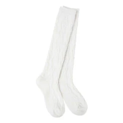 White Weekend Cable Knee-high