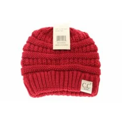 Kids Solid C.C. Beanie -Simply Devine Gifts And Decor Shop YJ847KidsRed01