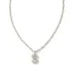 CRYSTAL LETTER SHORT PENDANT NECKLACE SILVER WHITE CZ -Simply Devine Gifts And Decor Shop b8eed0288f5035fcf457d3ffb716a4a6