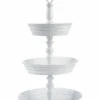 Three Tier White Enamel Pedestal Stand -Simply Devine Gifts And Decor Shop cb178644