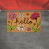 "Hello" With Wildflowers Doormat -Simply Devine Gifts And Decor Shop cg179034 in