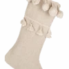 Woven Stocking With Poms & Tassels -Simply Devine Gifts And Decor Shop cx181549