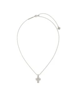 PEARL CROSS SHORT PENDANT NECKLACE