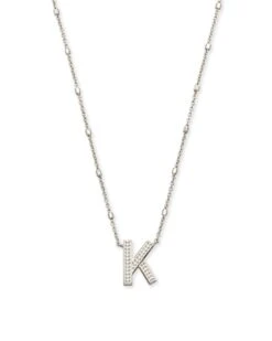 LETTER PENDANT NECKLACE RHODIUM METAL -Simply Devine Gifts And Decor Shop e66e32b14518ee7884585b711d16361b
