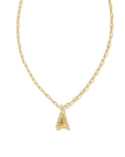 CRYSTAL LETTER SHORT PENDANT NECKLACE GOLD WHITE CZ -Simply Devine Gifts And Decor Shop f2a94430e092005bab46367443f42b07