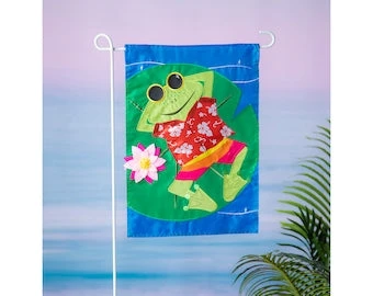 Frogs Summer Vacation Flag 3 Frogs Summer Vacation Flag