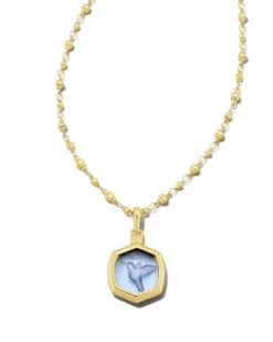 Davie Intaglio Convertible Pendant Necklace -Simply Devine Gifts And Decor Shop kendra scott davie intaglio pendant necklace gold sky blue clear glass hummingbird 00