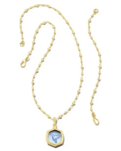 Davie Intaglio Convertible Pendant Necklace -Simply Devine Gifts And Decor Shop kendra scott davie intaglio pendant necklace gold sky blue clear glass hummingbird 02