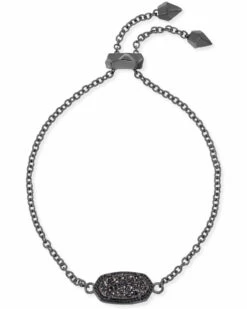 Elaina Adjustable Chain Bracelet -Simply Devine Gifts And Decor Shop kendra scott elaina gunmetal adjustable bracelet in black drusy 00 default lg