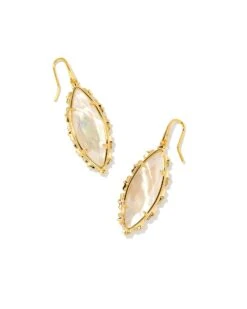 Genevieve Gold Drop Earrings -Simply Devine Gifts And Decor Shop kendra scott genevieve drop earrings gold ivory mother of pearl 00