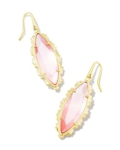 Genevieve Gold Drop Earrings -Simply Devine Gifts And Decor Shop kendra scott genevieve drop earrings gold luster plated pink cats eye glass 00