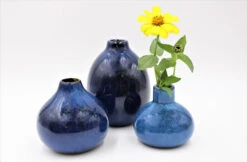 Ceramic Vase, Blue Reactive Glaze (finishes May Vary)