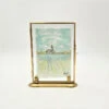 5.5x1.4x7" Brass Framed Table Art, Church In Field -Simply Devine Gifts And Decor Shop mn1 004617