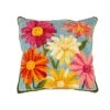 Indoor/Outdoor Pastel Posies Hooked Polypropylene Throw Pillow 18"x18" -Simply Devine Gifts And Decor Shop phl272 3