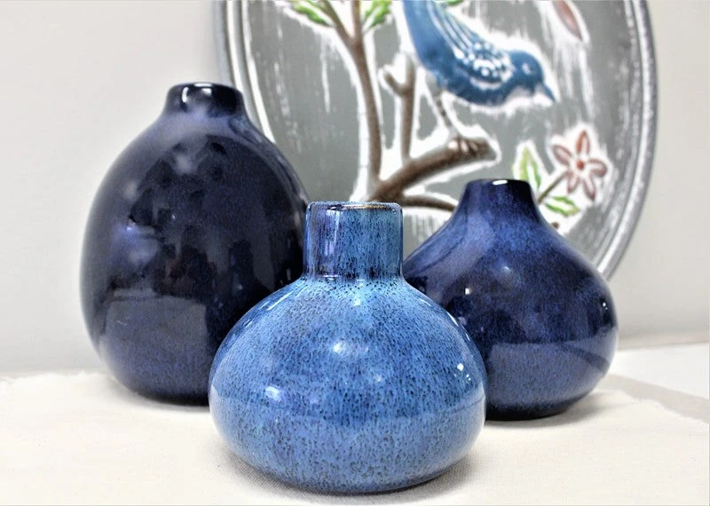 Ceramic Vase, Blue Reactive Glaze (finishes May Vary) 4 Ceramic Vase, Blue Reactive Glaze (finishes May Vary) - Image 2