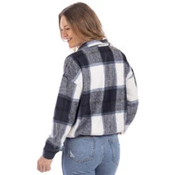 NAVY PLAID CROPPED CINCHED SHACKET -Simply Devine Gifts And Decor Shop shacket navy black plaid for women online 2048x 1cd81f55 df64 40ab 8752 7b6c24b80718