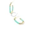SYLVIA HOOP EARRINGS GOLD TEAL AMAZONITE
