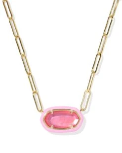 ELISA ENAMEL FRAME PAPERCLIP NECKLACE