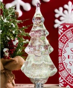 LED Liquid Motion Glitter Christmas Tree Table Decor